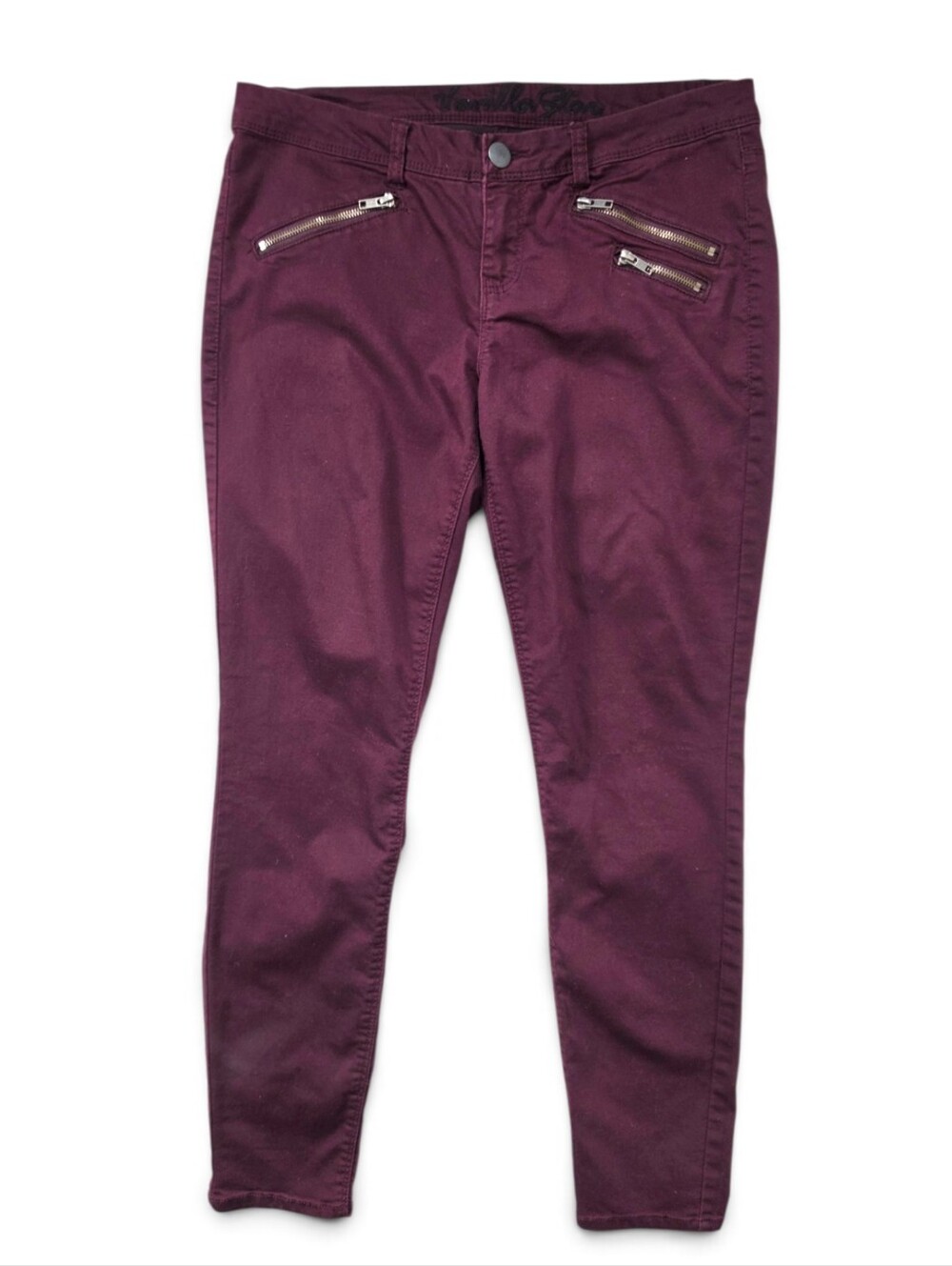 Vanilla Star Juniors’ Moto-Zip Mid-Rise Skinny Jeans SZ 13